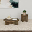 Kinkaid coffee and end table set solid mango wood brown front view