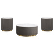 Jason 3-piece Round Marble Coffee and End Table Set front view