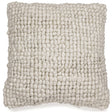 Aavie Ivory Pillow front view soft looped fabric