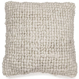 Aavie Ivory Pillow front view soft looped fabric