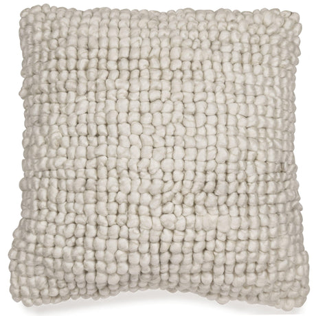 Aavie Ivory Pillow front view soft looped fabric