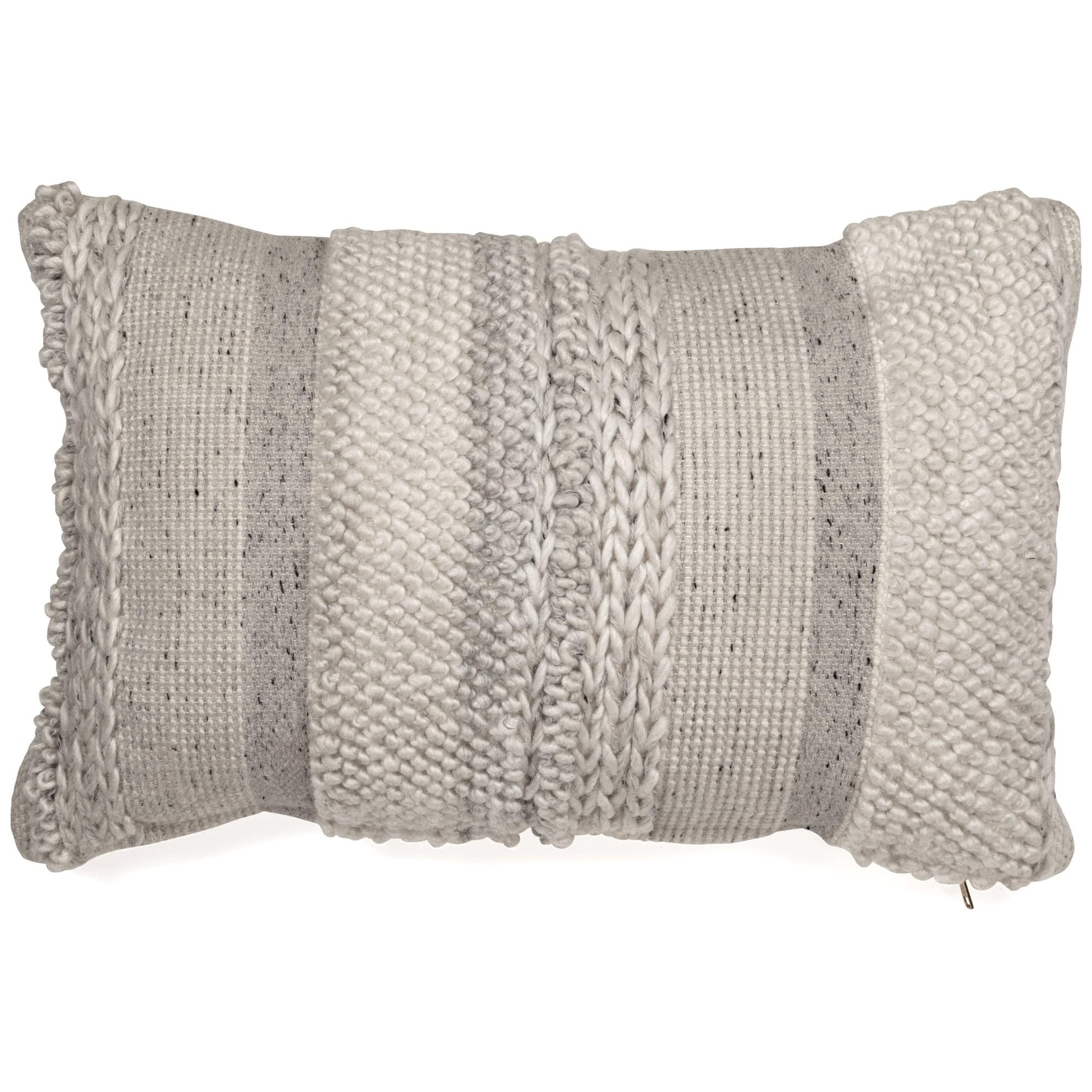 Standon Gray and White Striped Pillow front view