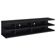 Cartmill 78-inch black 2-tier TV stand front view