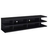 Cartmill 78-inch black 2-tier TV stand front view