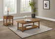 Payne 2-piece coffee and end table set in brown, front angle