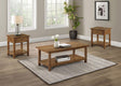 Payne coffee table and end table set in brown, front view