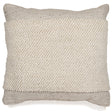 Front view of Rowcher gray and white striped pillow