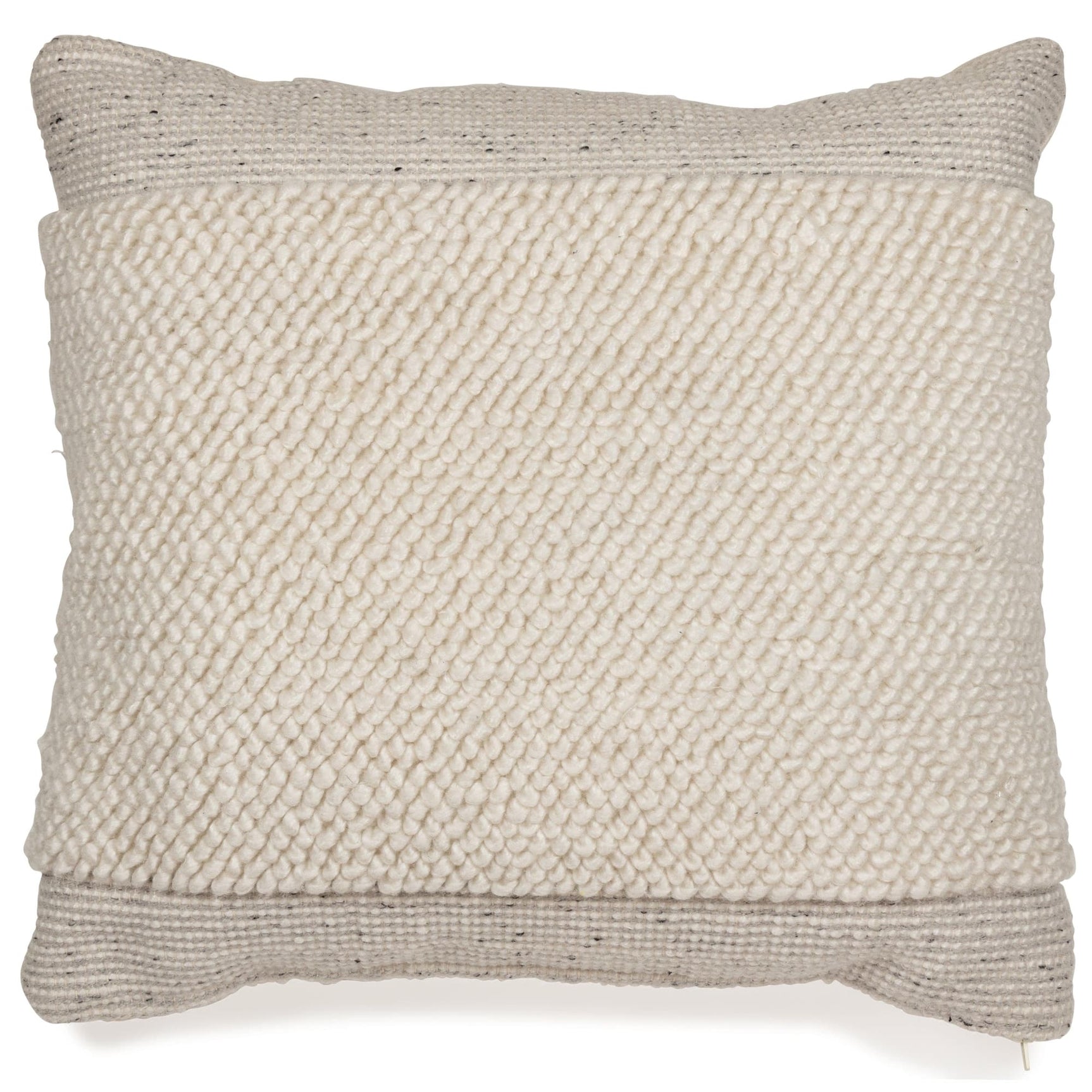 Front view of Rowcher gray and white striped pillow