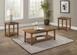 Payne coffee table in distressed brown, front view