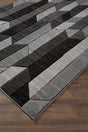 Chayse black and gray geometric area rug top view