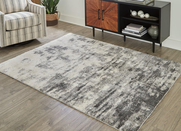 Gerdie Cream and Gray rug laid flat showing abstract pattern