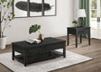 Concord 2-piece coffee and end table set in distressed java finish, front view