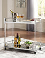 Chaseton bar cart angled side view showing clear acrylic frame