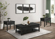 Concord 3-piece Coffee and End Table Set in Distressed Java finish - front view
