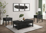 Concord 3-piece Coffee and End Table Set in Distressed Java finish - front view