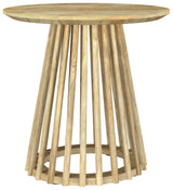 Touhy Round Solid Mango Wood End Table, front view