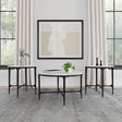 Hermas 3-piece round marble coffee and end table set white, front view