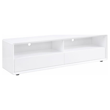 Ellice 71-inch white TV stand front angle