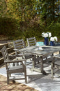 Visola Gray Outdoor Dining Table angled side view