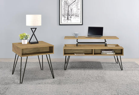 Fanning 2-piece lift top coffee and end table set, front view