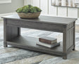 Freedan Grayish Brown Lift-top Coffee Table front view closed