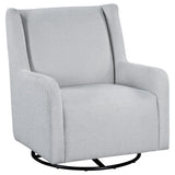 Serra Boucle Upholstered Swivel Glider Recliner Dove Grey front angle