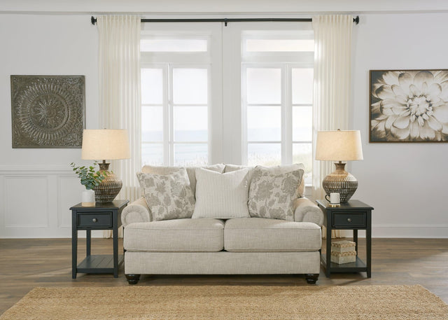 Asanti Fog Chenille Loveseat front angle