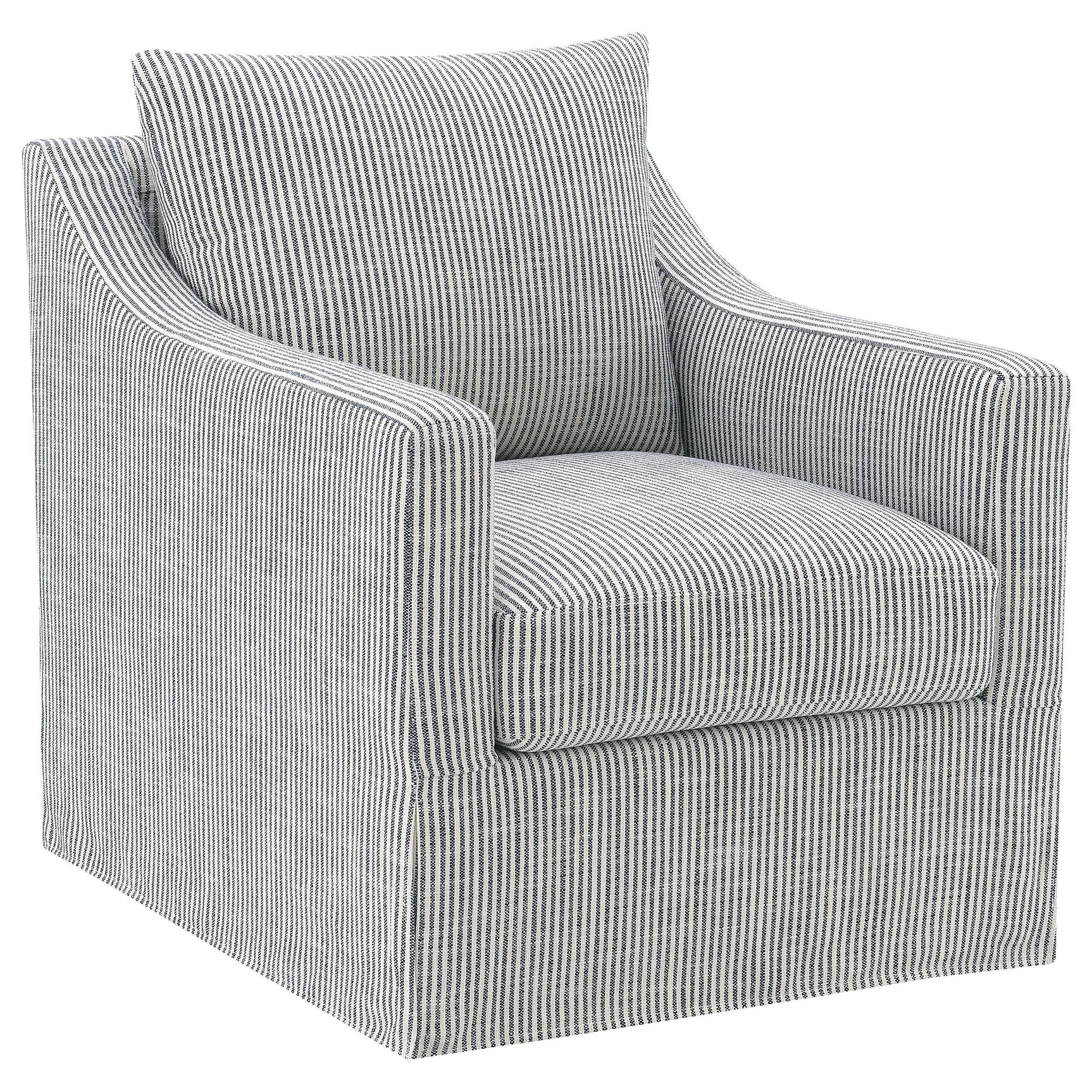 Winter Upholstered Sloped Arm Accent Swivel Chair Grey, front angle