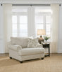 Asanti Oversized Chair in fog chenille fabric, front angle view