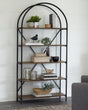 Galtbury brown and black bookcase front angle view
