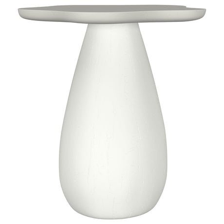 Perth 20-inch off-white side table angled front view