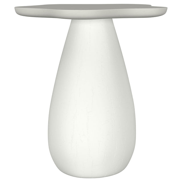 Perth 20-inch off-white side table angled front view