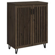 Front view of Brixton 2-door entryway shoe cabinet in smoked oak
