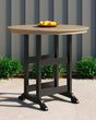 Fairen Trail Black and Driftwood Bar Table angled front view