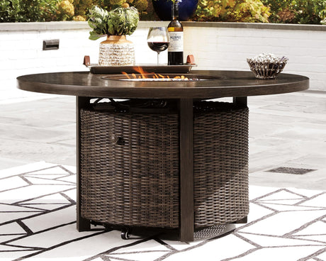 Paradise Trail Medium Brown Fire Pit Table - front view
