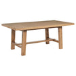 Middleton 76-inch Extension Leaf Dining Table Natural Brown, side angle