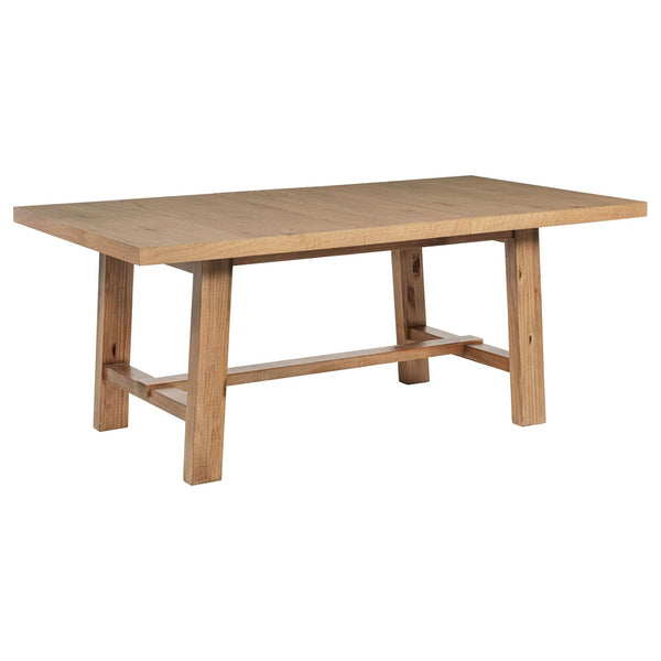 Middleton 76-inch Extension Leaf Dining Table Natural Brown, side angle