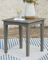Visola Gray Outdoor End Table front view outdoor patio