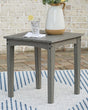 Visola Gray Outdoor End Table front view outdoor patio