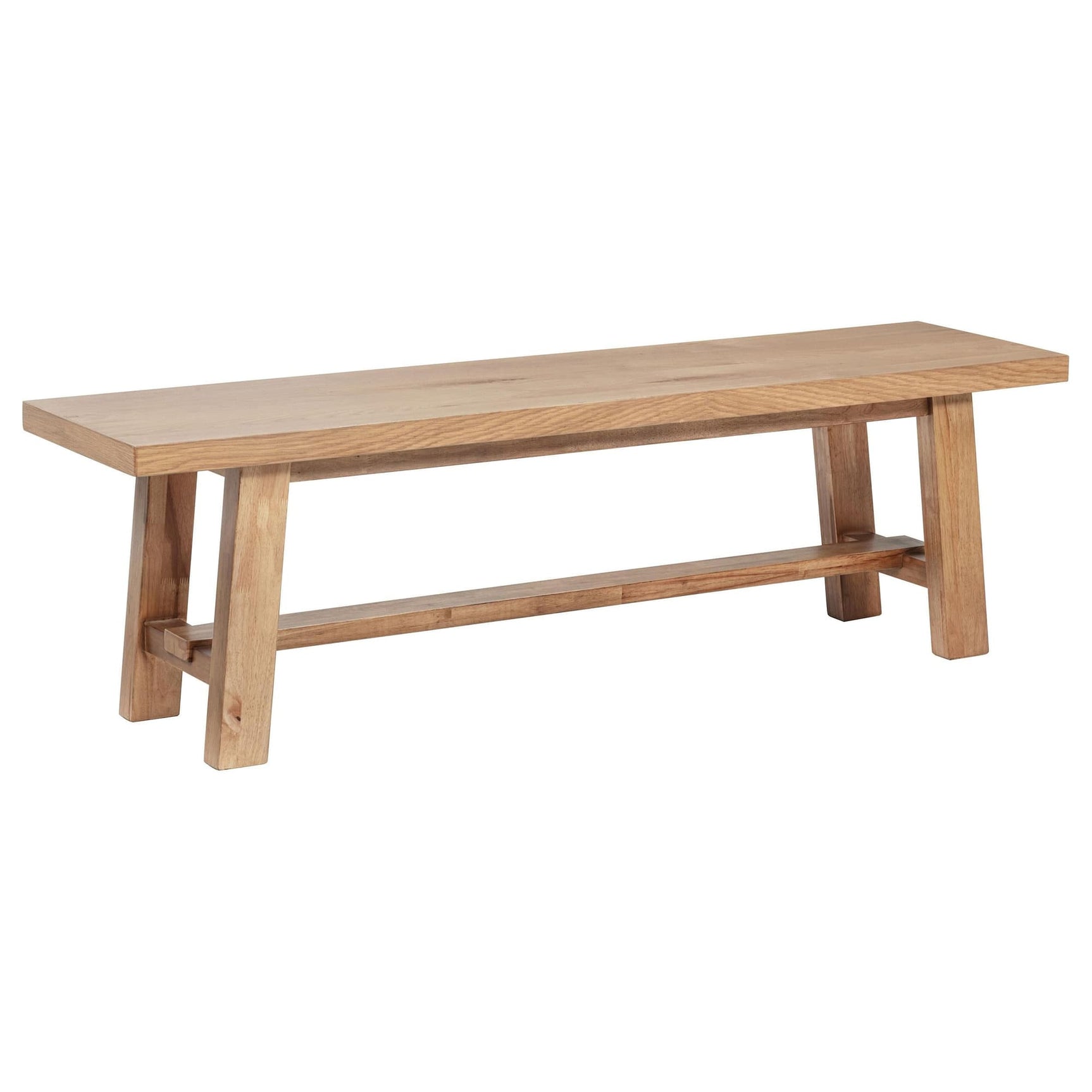 Middleton 60-inch solid wood backless dining bench natural brown front view