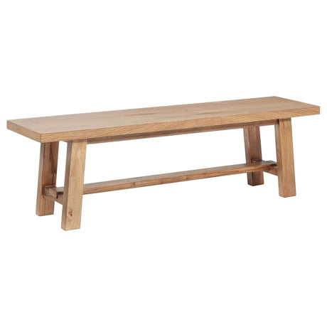 Middleton 60-inch solid wood backless dining bench natural brown front view