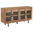 Middleton 4-door sideboard with tempered glass doors and dual drawers, front angle