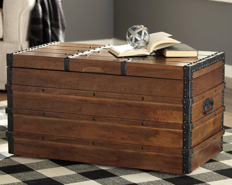 Kettleby Brown Storage Trunk closed front angle