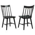 Middleton black solid wood dining side chair front view
