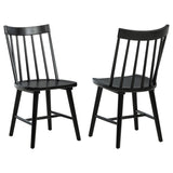 Middleton black solid wood dining side chair front view