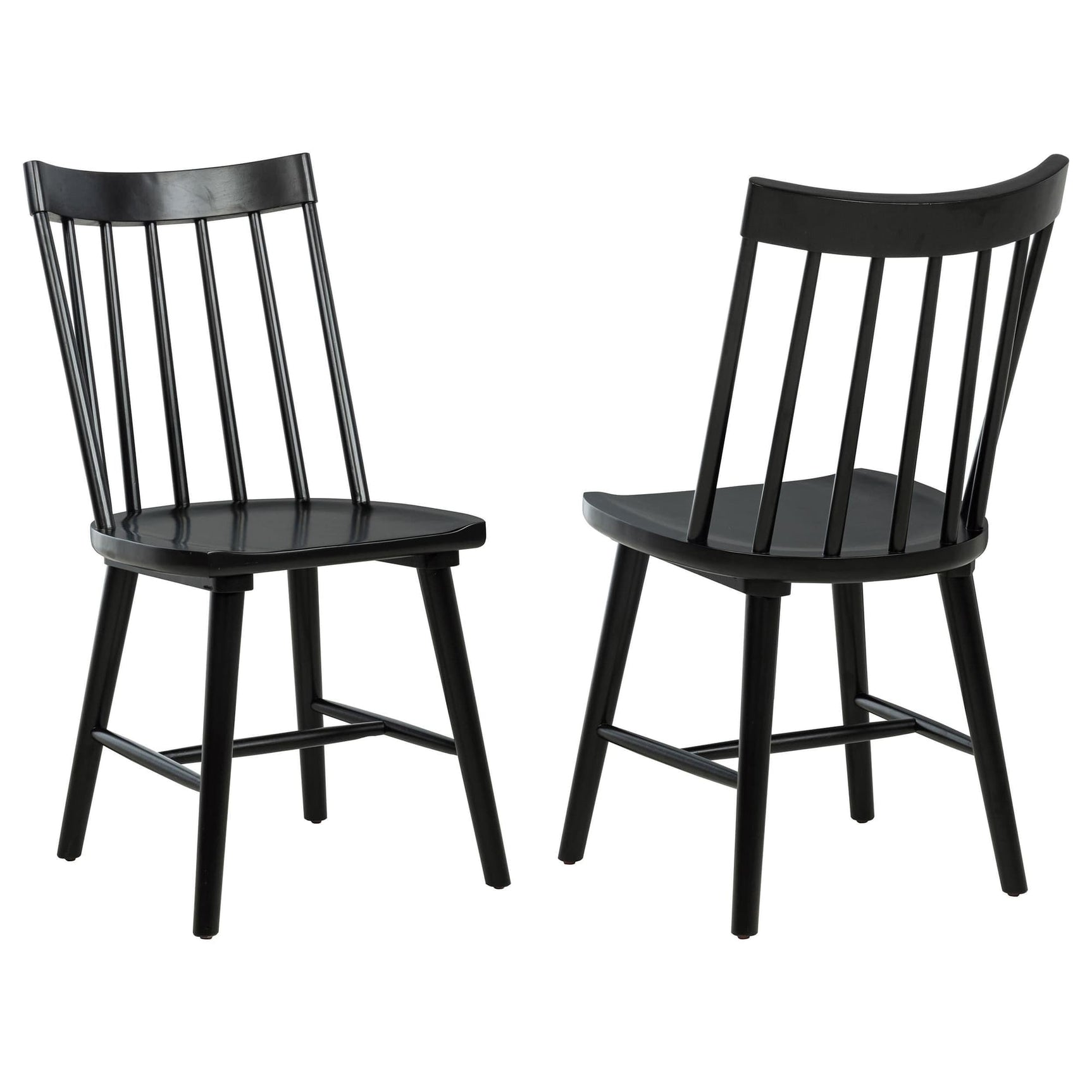 Middleton black solid wood dining side chair front view