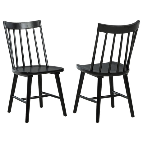 Middleton black solid wood dining side chair front view