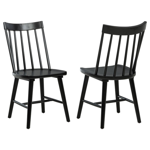Middleton black solid wood dining side chair front view