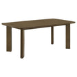 Ottowa 71-inch rectangular brown wood dining table top view