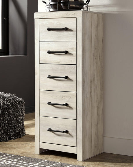 Cambeck whitewash narrow chest of drawers front closed